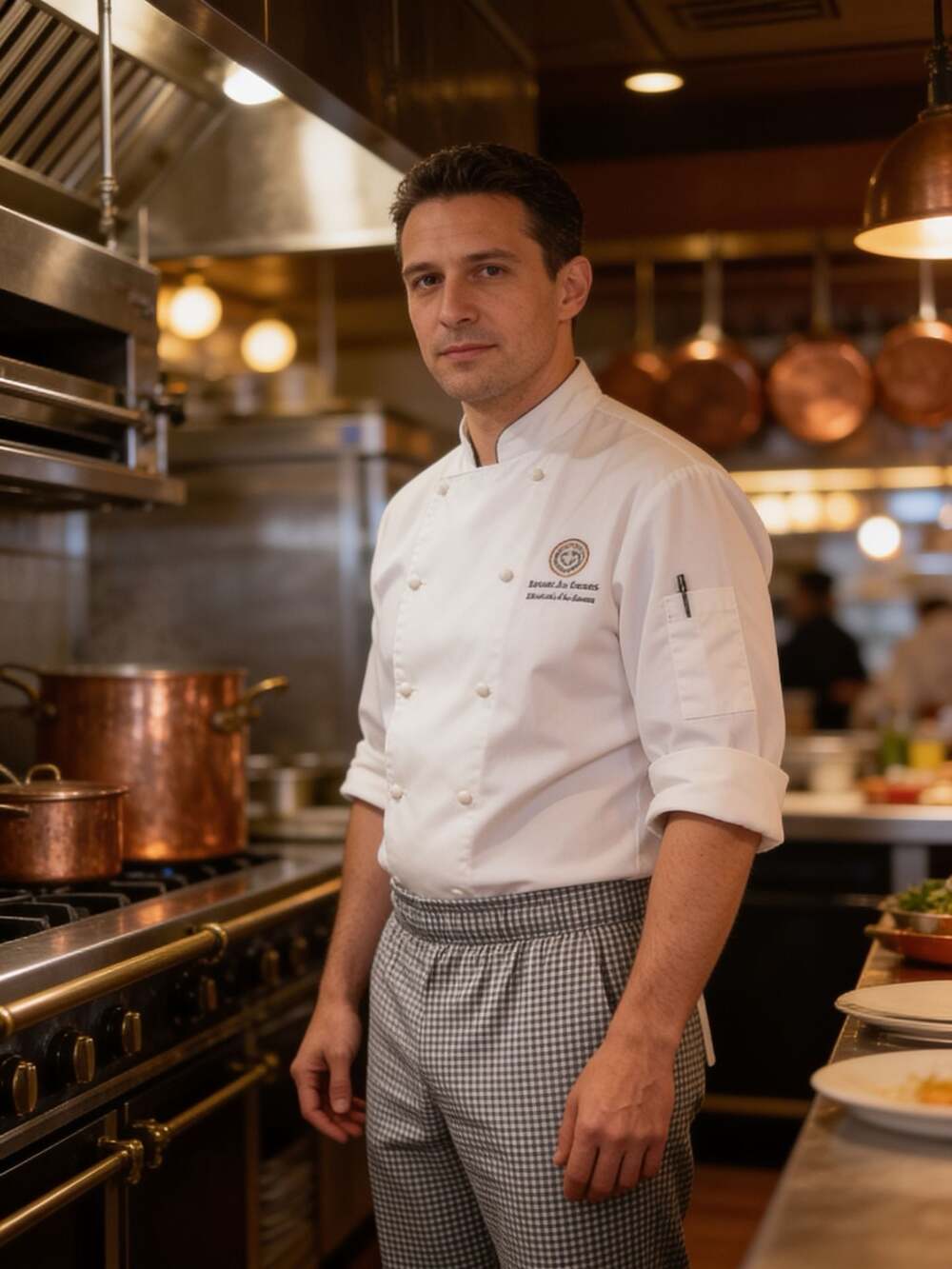 Chef Works Black and White Gingham Chef Pants Size M